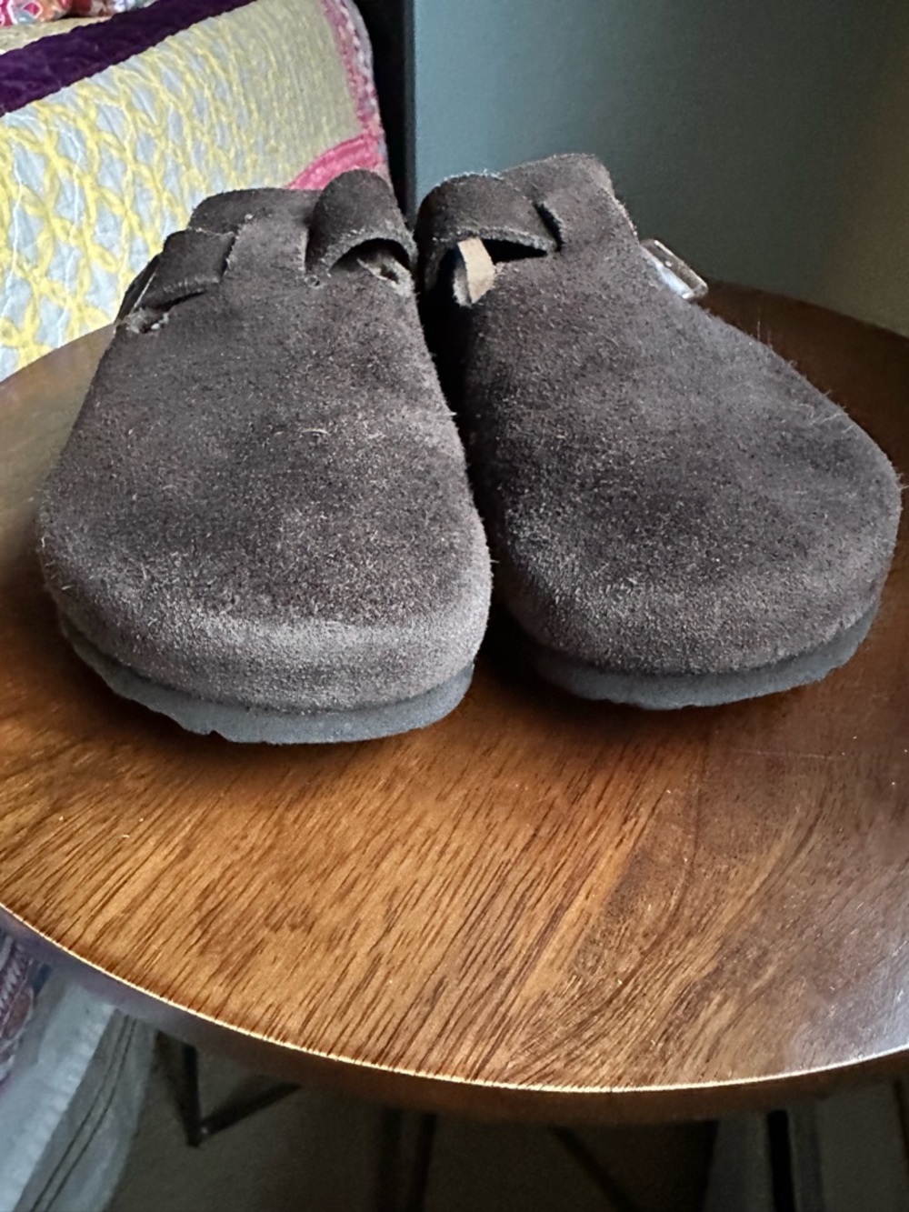 Birkenstock Boston Clog Brown Suede Softbed Sz 39 Regular Width - Picture 4 of 9